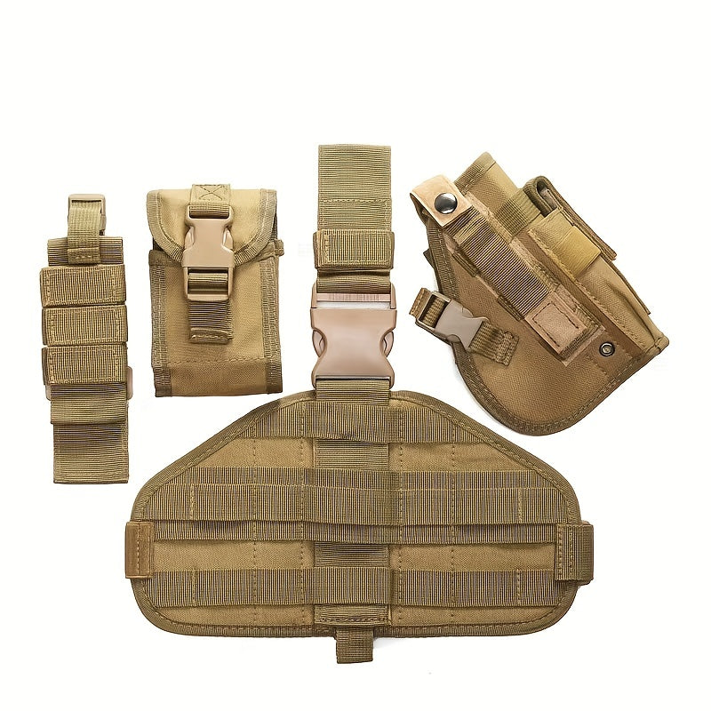 Tactical Leg Rig With Detachable MOLLE Pouches - Ideal For Outdoor Activities And Emergency Medical Response