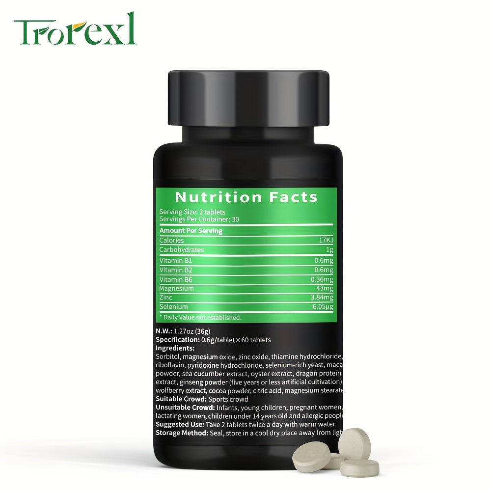 Trerexl Sea Cucumber And Oyster Endurance Tablets 60 Pills, High Concentration Supplement For Men And Women - Supporting Energy And Immune Enhancement - 1/3/5bottles