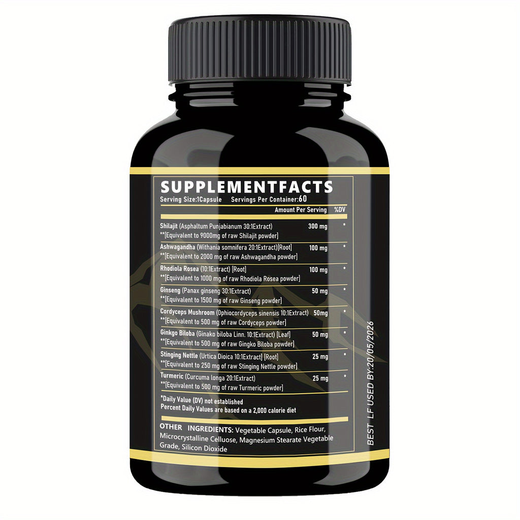 2pcs Wellness Bundles - Sea Moss 7000mg, Black Seed Oil 4000mg, Ashwagandha 2000mg, Ginger & Shilajit 9000mg, Rhodiola Rosea 1000mg, Panax Ginseng 1500mg, All-in-One Supplement Pills