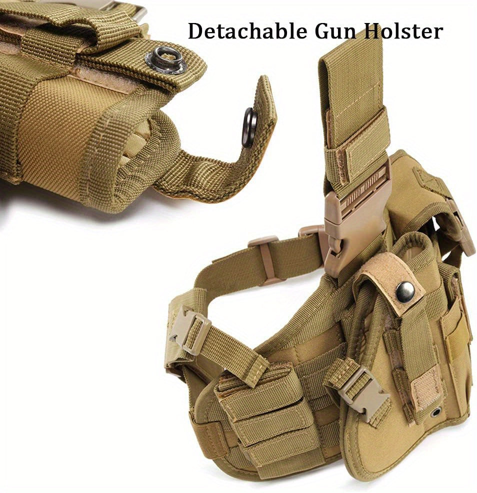 Tactical Leg Rig With Detachable MOLLE Pouches - Ideal For Outdoor Activities And Emergency Medical Response
