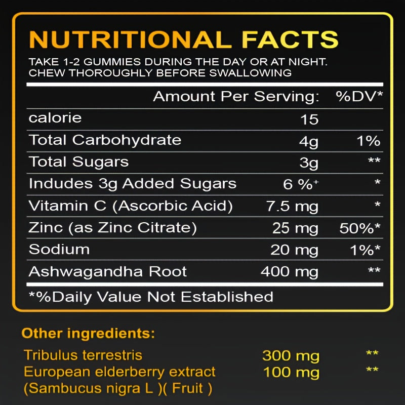 [Men's Gummies, Unleash Potential] 60/120 Pills Men's Gummies - Unleash Your Potential Dietary Supplements - 1/2 Bottle