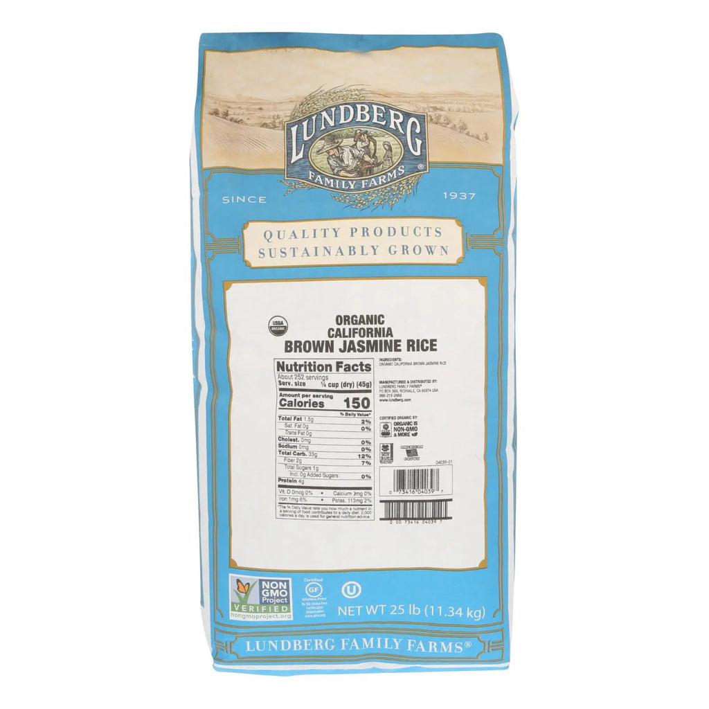 UD_Lundberg Family Farms Organic California Brown Jasmine Rice - Single Bulk Item - 25lb