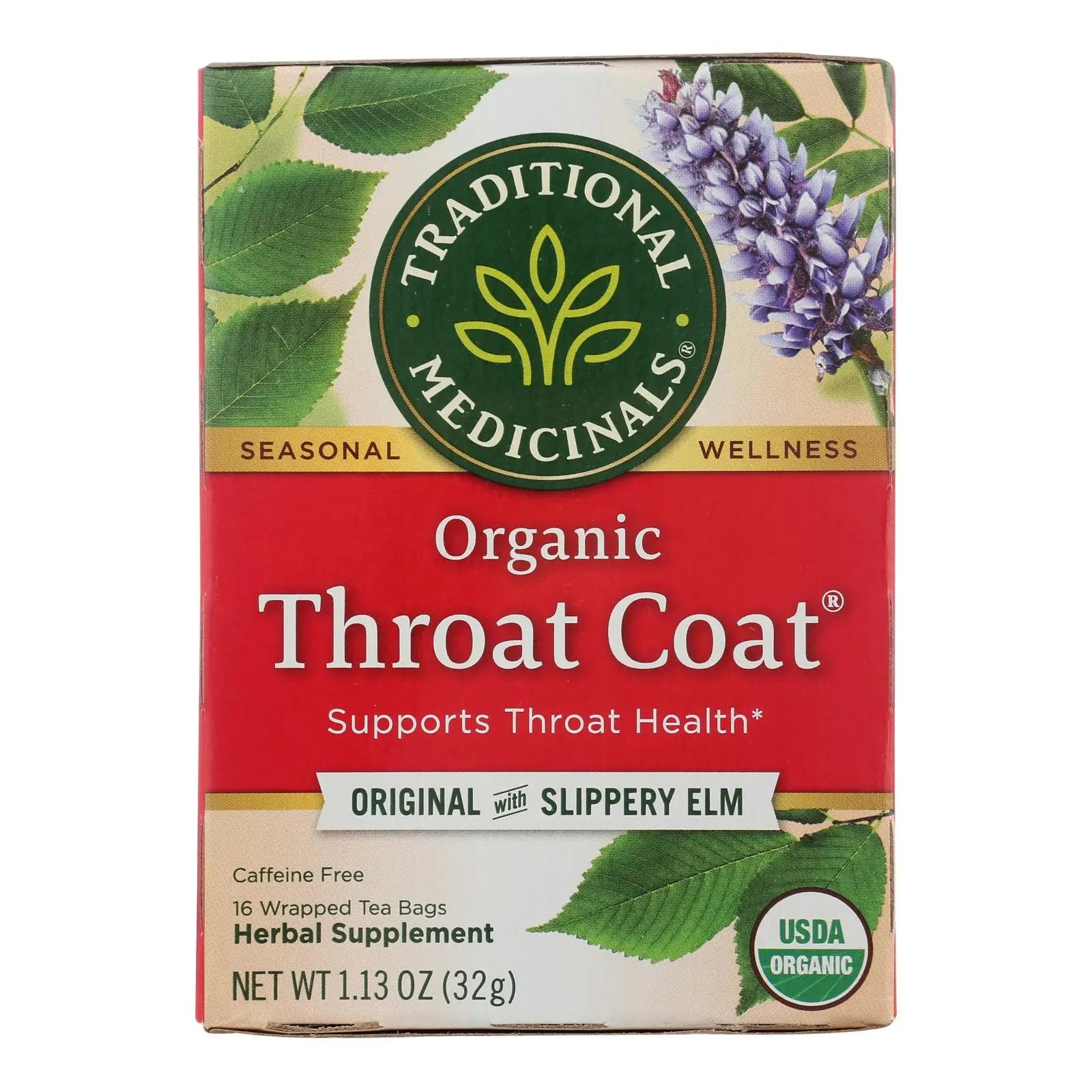 UD_Traditional Medicinals Organic Throat Coat Herbal Tea - 16 Tea Bags - Case Of 6