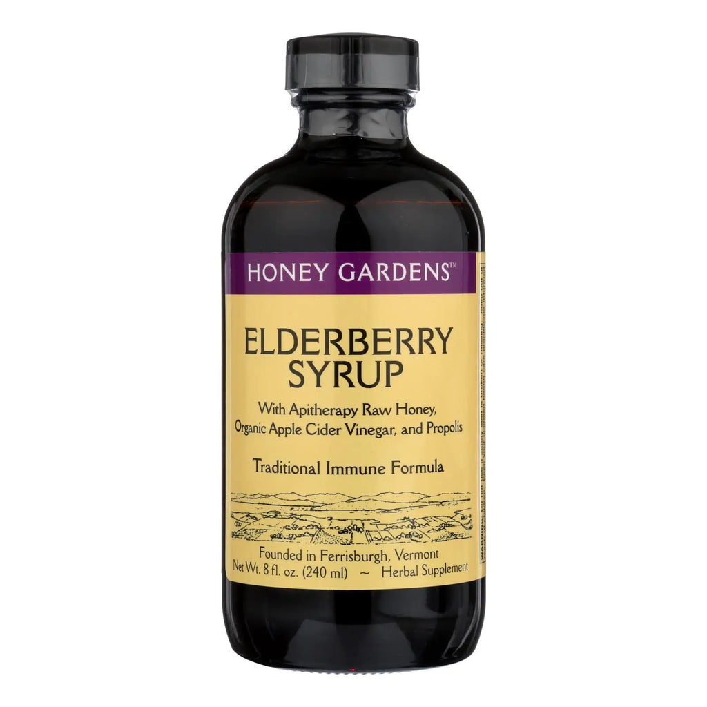 UD_Honey Gardens Apiaries Organic Honey Elderberry Extract With Propolis - 8 Fl Oz