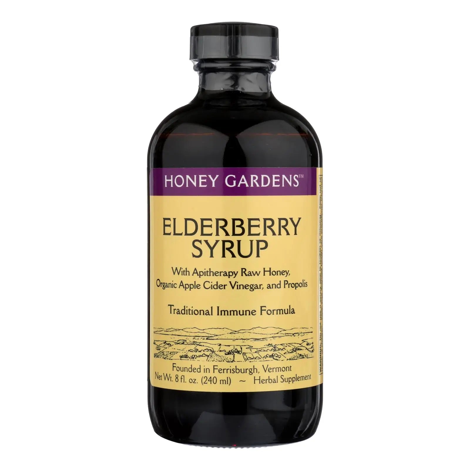 UD_Honey Gardens Apiaries Organic Honey Elderberry Extract With Propolis - 8 Fl Oz