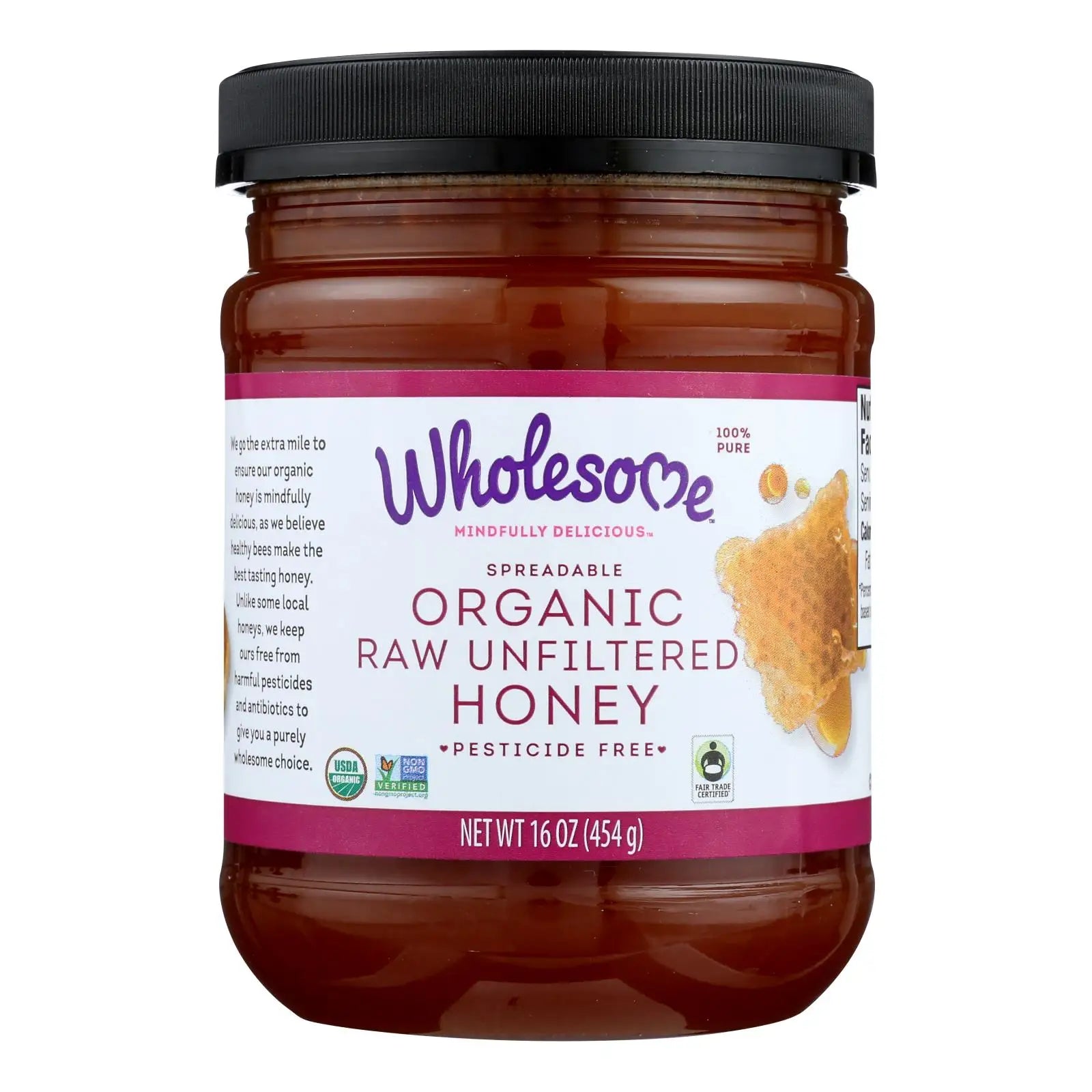UD_Wholesome Sweeteners Organic Raw Honey - Liquid Sweetener - Case Of 6 - 16 Oz.