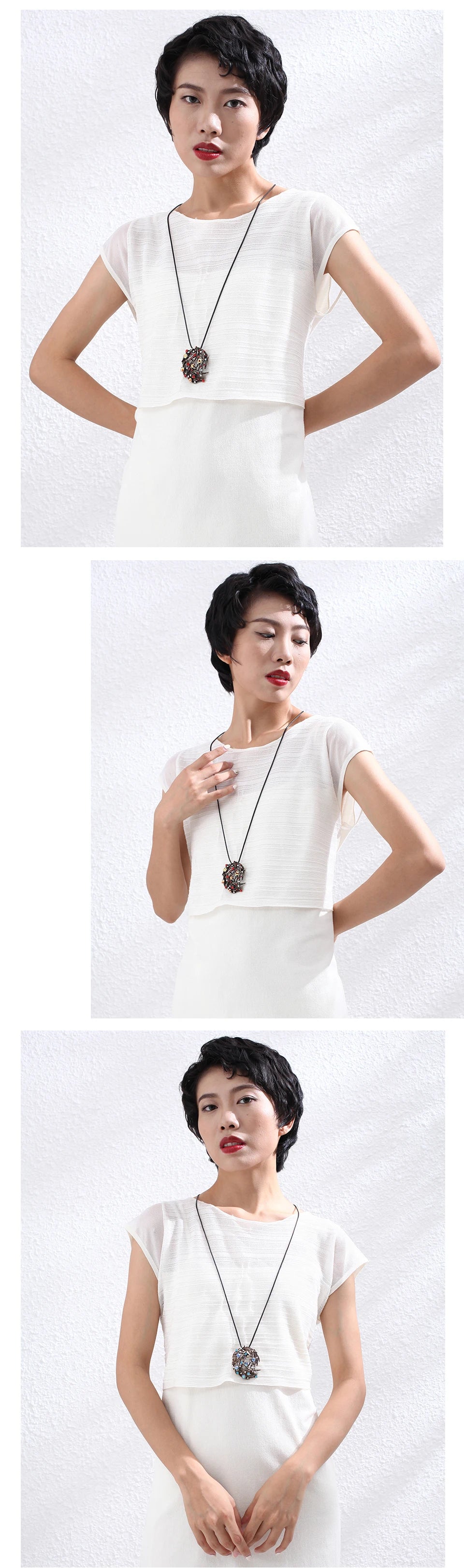 Beautiful Beads Fashion Jewelry Gifts for Women Accessories Neckless Choker Bijouterie Best Friends Pendant Long Chain Necklaces