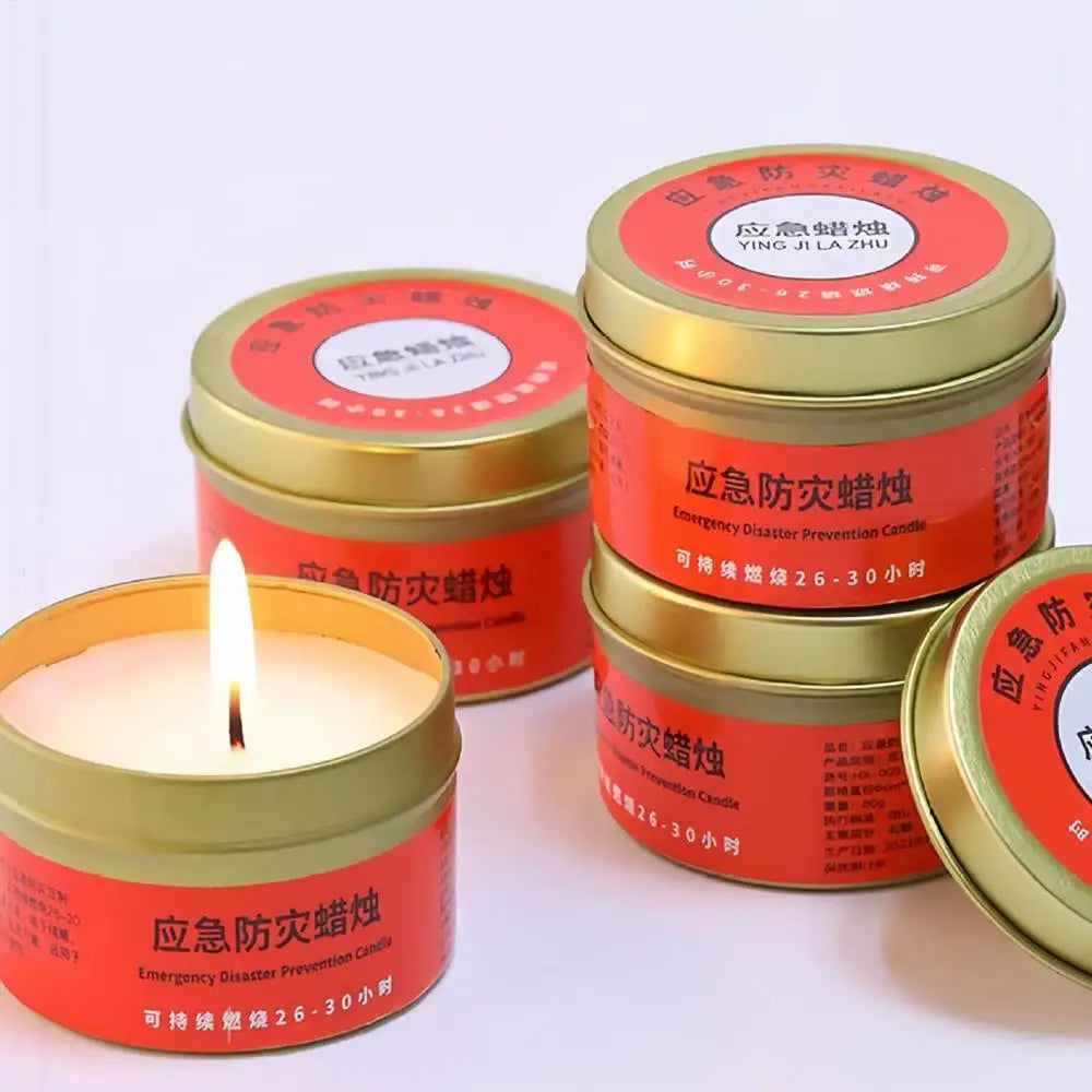 Camping Candles Survival 30 Hour Home Candles Lighting Long Burning Windproof Camping Slow Burn Tea Light Light & Heat Source