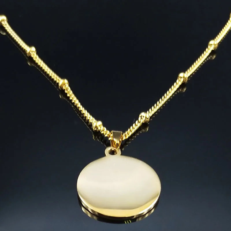 Lotus Flower Crystal Stainless Steel Statement Necklace for Women Bead Gold Color Yoga Neckless Jewelry cadenas mujer N7916S02