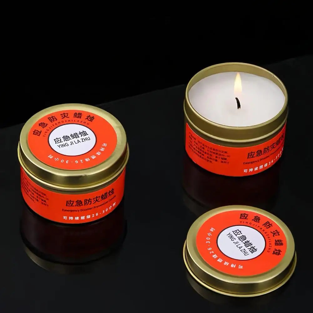 Camping Candles Survival 30 Hour Home Candles Lighting Long Burning Windproof Camping Slow Burn Tea Light Light & Heat Source