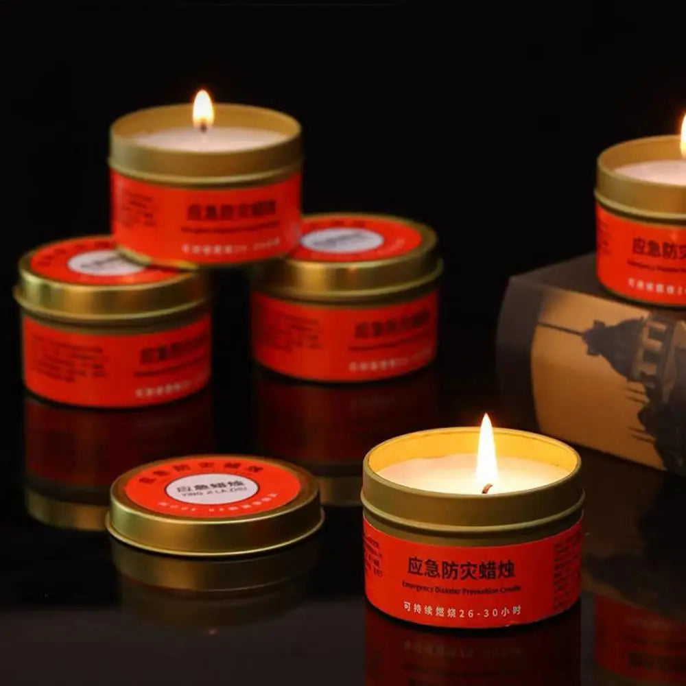 Camping Candles Survival 30 Hour Home Candles Lighting Long Burning Windproof Camping Slow Burn Tea Light Light & Heat Source