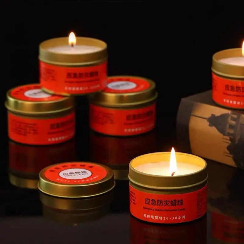 Camping Candles Survival 30 Hour Home Candles Lighting Long Burning Windproof Camping Slow Burn Tea Light Light & Heat Source