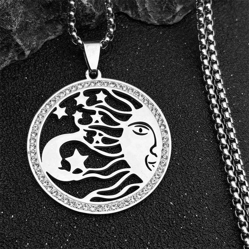 Fashion Tree of Life Stainless Steel Crystal Necklaces Pendants Women Gold Color Neckless Jewelry bijoux acier innoxydable femme