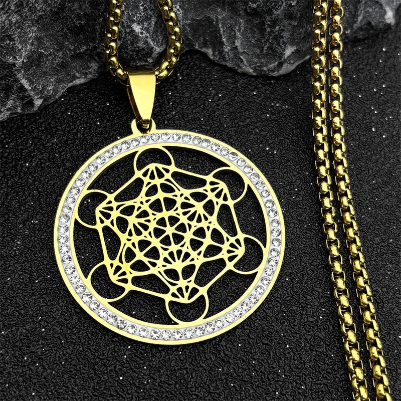 Fashion Tree of Life Stainless Steel Crystal Necklaces Pendants Women Gold Color Neckless Jewelry bijoux acier innoxydable femme