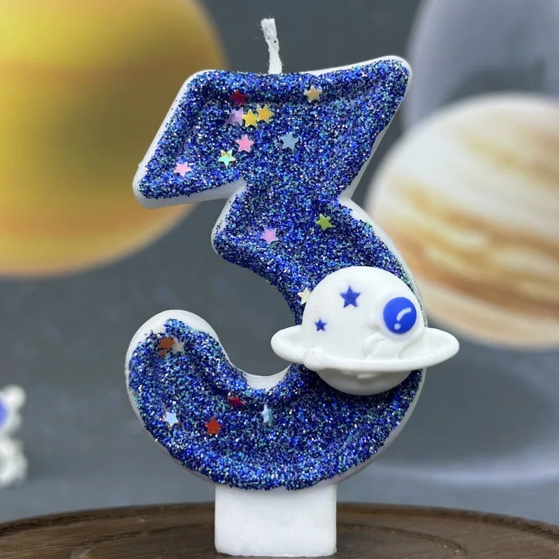 Number Candle, Blue Creative Birthday Cake Candle,use for Birthday Party and Wedding Decoration Mother's Day Graduatio
