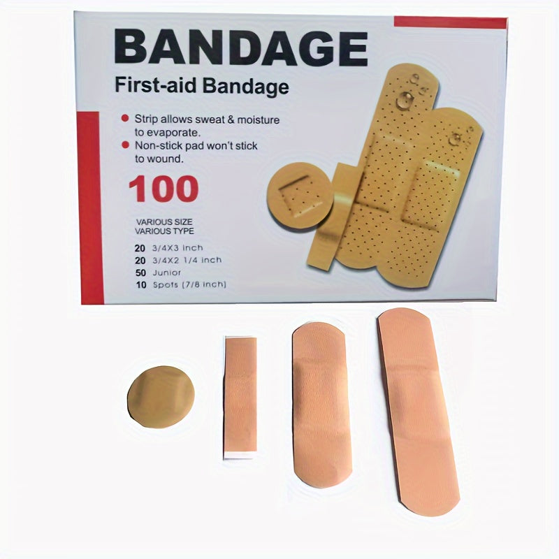 100pcs Medical Wound Adhesive Paster - Keep Your Wounds Secure! Four Piece Set Of Bandages, Breathable Nose Bridge Patch, Acne Patch, Circular Pre Vaccine Patch, Wound Patch