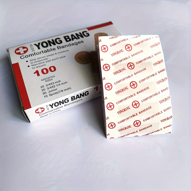 100pcs Medical Wound Adhesive Paster - Keep Your Wounds Secure! Four Piece Set Of Bandages, Breathable Nose Bridge Patch, Acne Patch, Circular Pre Vaccine Patch, Wound Patch